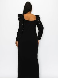 Evangeline Rhinestone Sleeve Dress