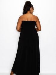 Flowy Strapless High Low Dress