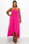 Flowy Strapless High Low Dress - Fuchsia