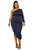 Gaia Asymmetrical Bodycon Dress - Navy