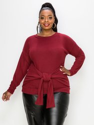 Hacci Waist Tie Sweater