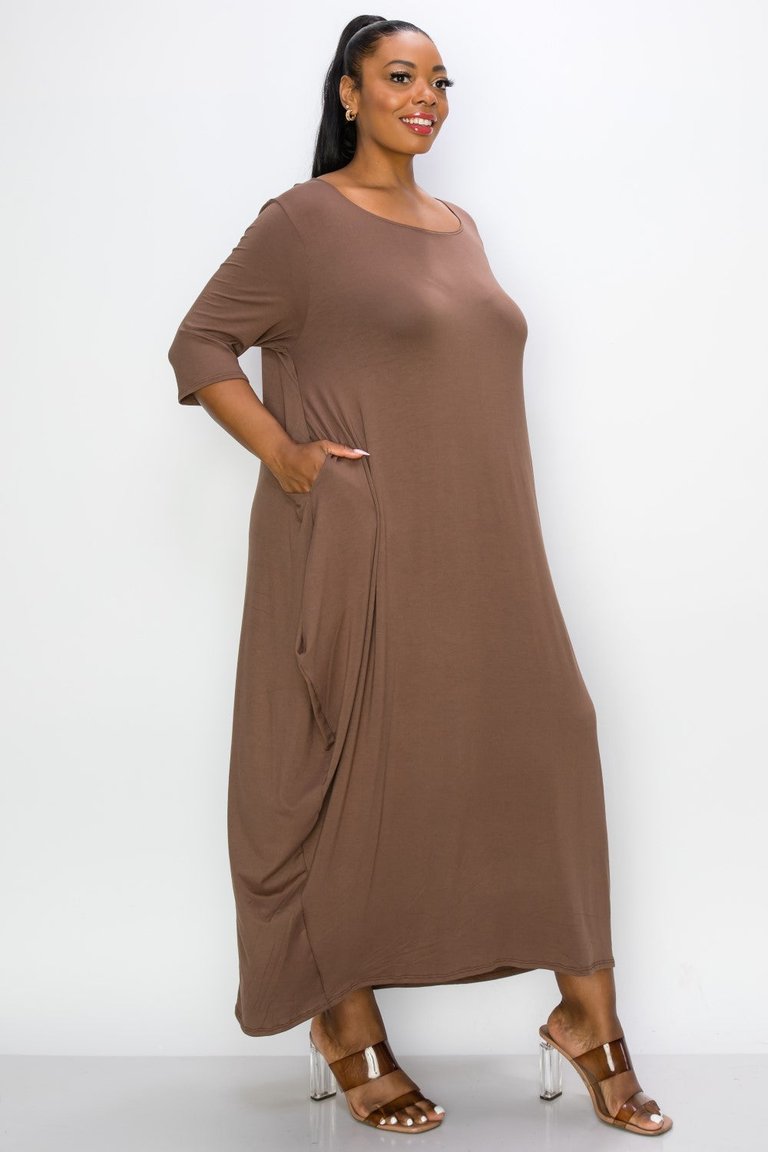 Harem Midi Dress - Coffee