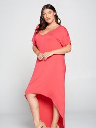 High Low Dress - CORAL