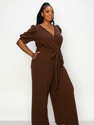 Iris Surplice Belted Pocket Jumpsuit