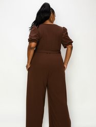 Iris Surplice Belted Pocket Jumpsuit