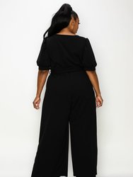 Iris Surplice Belted Pocket Jumpsuit