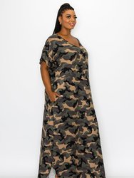 Katt Camo Pocket Maxi Dress