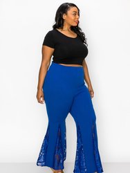 Laced Flare Pants - Royal