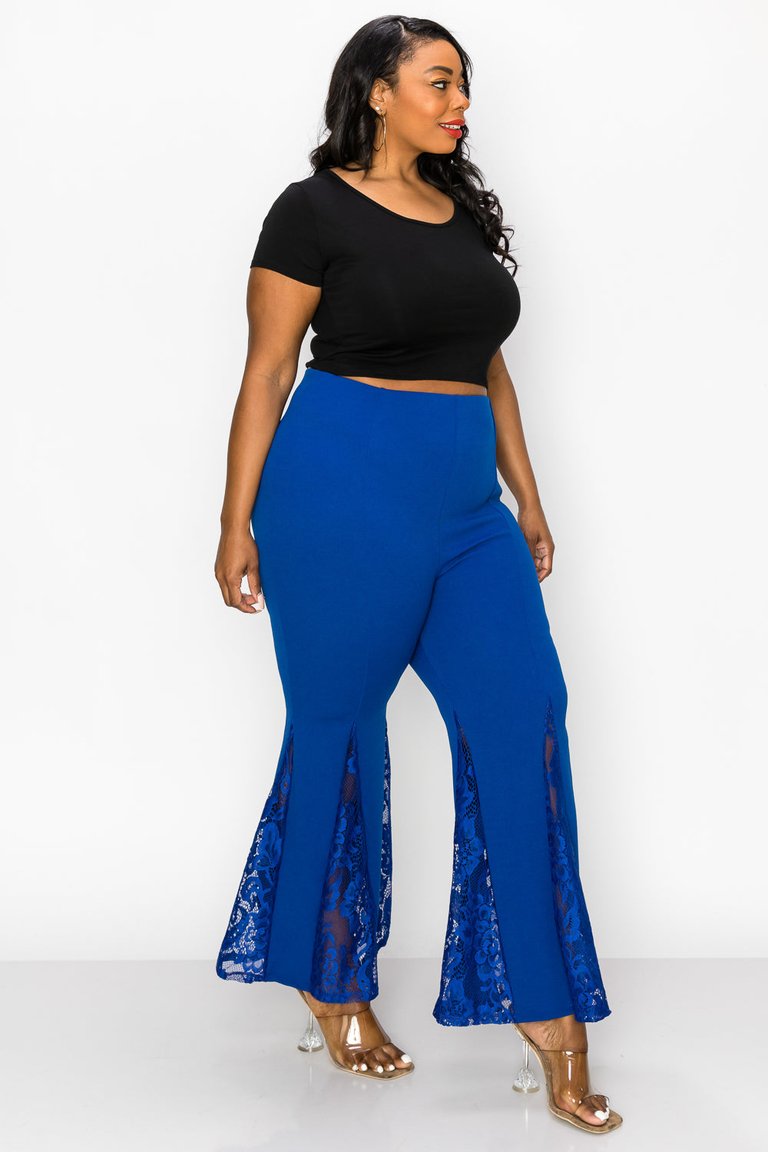 Laced Flare Pants - Royal