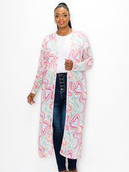 Megan Swirl Print Sheer Duster