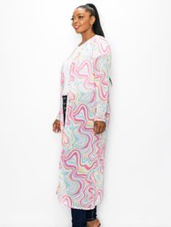 Megan Swirl Print Sheer Duster