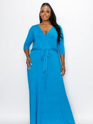 Mika Wrap Dress - Turquoise