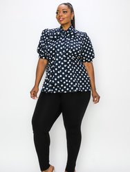 Minnie Polka Dot Tie Neck Blouse