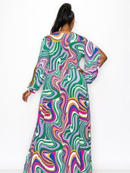 Nola Swirl Maxi Wrap Dress