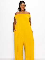 Off Shoulder Full Length Jumpsuit