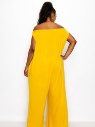 Off Shoulder Full Length Jumpsuit