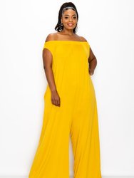 Off Shoulder Full Length Jumpsuit