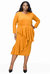 Plus Size Alexandra Ruffled Bodycon Dress - Mustard