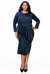 Plus Size Alexandra Ruffled Bodycon Dress - Navy