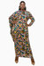 Plus Size Aurora Asymmetrical Maxi Dress - Green Multi