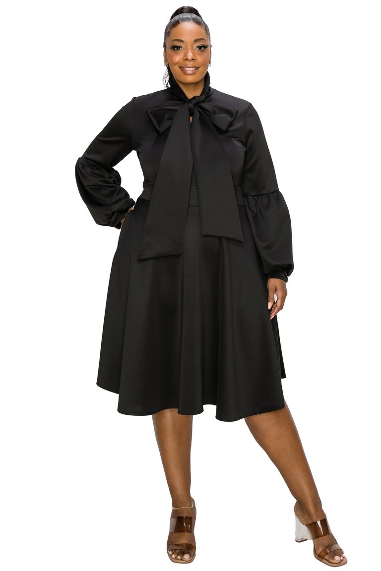 Plus Size Bekah Flare Pocket Dress - Black