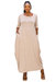 Plus Size Evelyn Bubble Hem Pocket Dress - Sand
