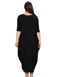 Plus Size Evelyn Bubble Hem Pocket Dress