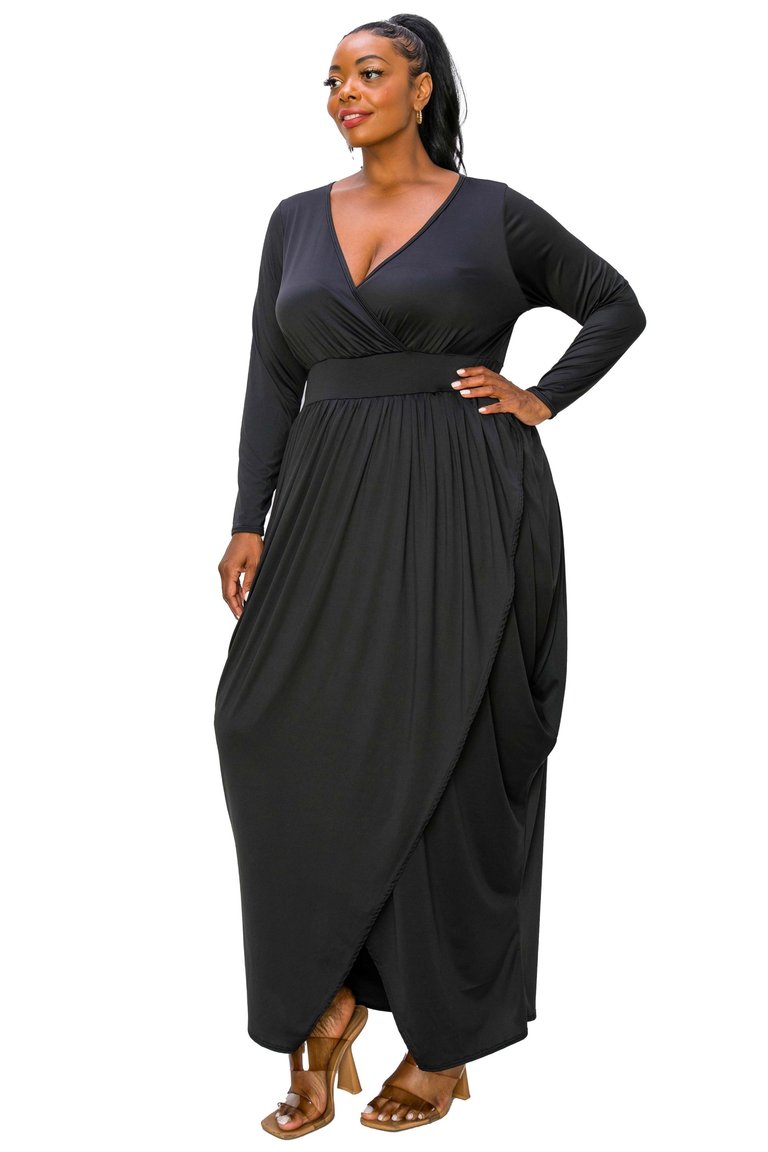 Plus Size Giuliana Tulip Hem Maxi Dress