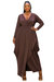 Plus Size Giuliana Tulip Hem Maxi Dress - Brown