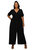 Plus Size Iris Surplice Belted Pocket Jumpsuit - Black