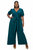 Plus Size Iris Surplice Belted Pocket Jumpsuit - Green Hunter