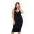 Plus Size Jennie Spaghetti Strap Midi Dress - Black