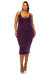 Plus Size Jennie Spaghetti Strap Midi Dress - Eggplant