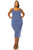 Plus Size Jennie Spaghetti Strap Midi Dress - Indigo