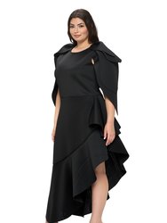 Plus Size Kaskade Ruffled Neoprene Dress