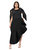 Plus Size Kaskade Ruffled Neoprene Dress - Black