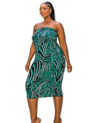 Plus Size Kiko Zebra Print Tube Dress