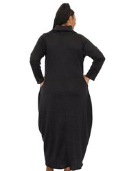 Plus Size Lana Cowl Turtle Neck Pocket Sweater Dress