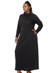 Plus Size Lana Cowl Turtle Neck Pocket Sweater Dress