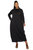 Plus Size Lana Cowl Turtle Neck Pocket Sweater Dress - Black