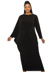 Plus Size Louella Asymmetrical Maxi Dress - Black