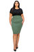 Plus Size Molly Pencil Skirt - Dark Sage