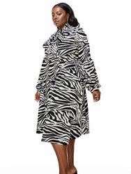 Plus Size Monáe Zebra Print Pocket Flare Dress