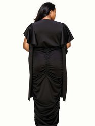 Plus Size Nadia Ruched V Neck Dress