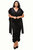 Plus Size Nadia Ruched V Neck Dress - Black