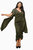 Plus Size Nadia Ruched V Neck Dress - Army