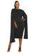 Plus Size Naomi Cape Dress - Black