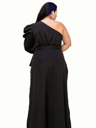 Plus Size Nicolette One Shoulder Peplum Top