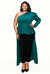 Plus Size Nicolette One Shoulder Peplum Top - Emerald
