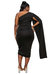 Plus Size Spade One Shoulder Cape Dress